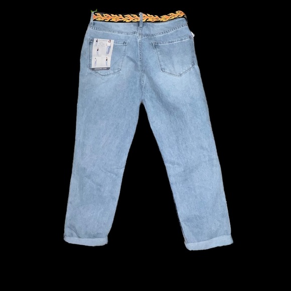 SIMPLE SOCIETY STRAIGHT SUPER HIGH-RISE ROLL CUFF BUTTON FLY JEANS SIZE 9/29 - Picture 15 of 16